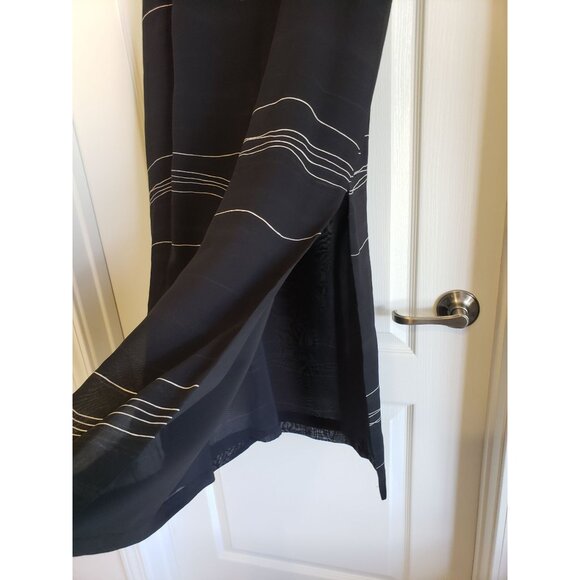 Josephine Chaus black, white striped, maxi, side split skirt, size 14 - Picture 3 of 6